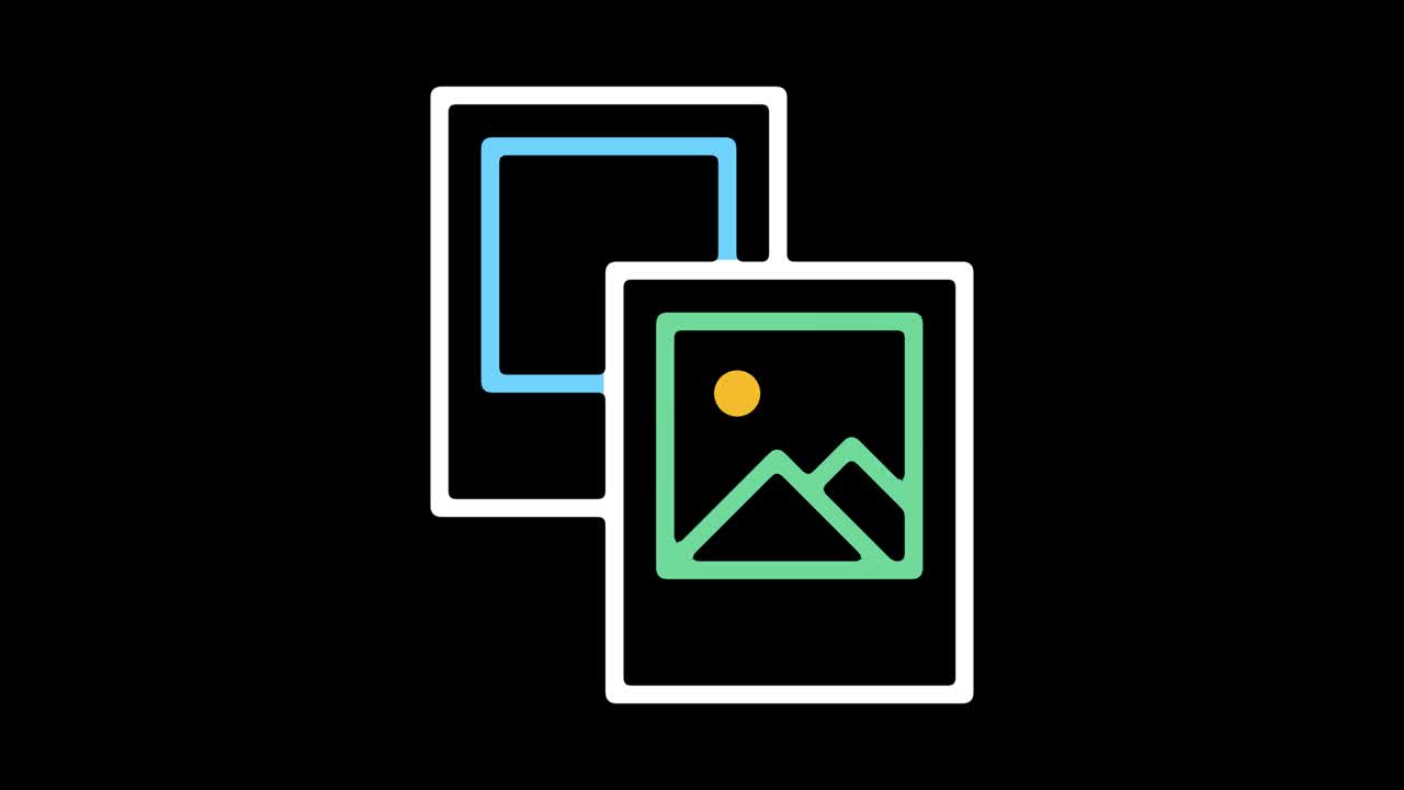 이전 & 후 이미지 라인 아이콘 애니메이션과 알파