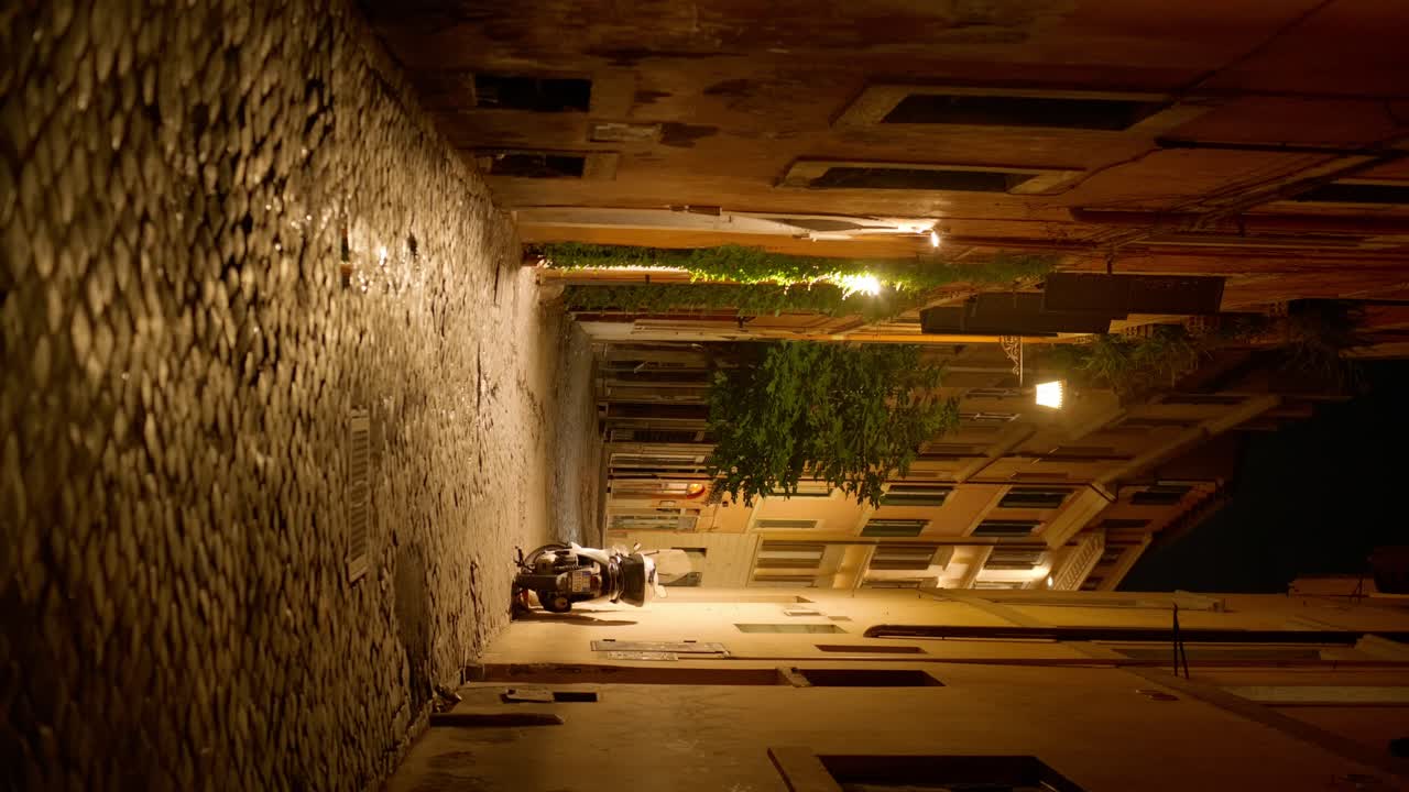 Vertical Nightscape of roman street