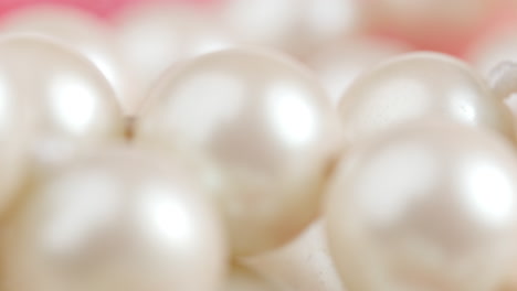 close up of white pearl necklace