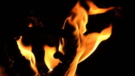 extreme close-up of a fireball burning against a dark background, torch used in fire performances