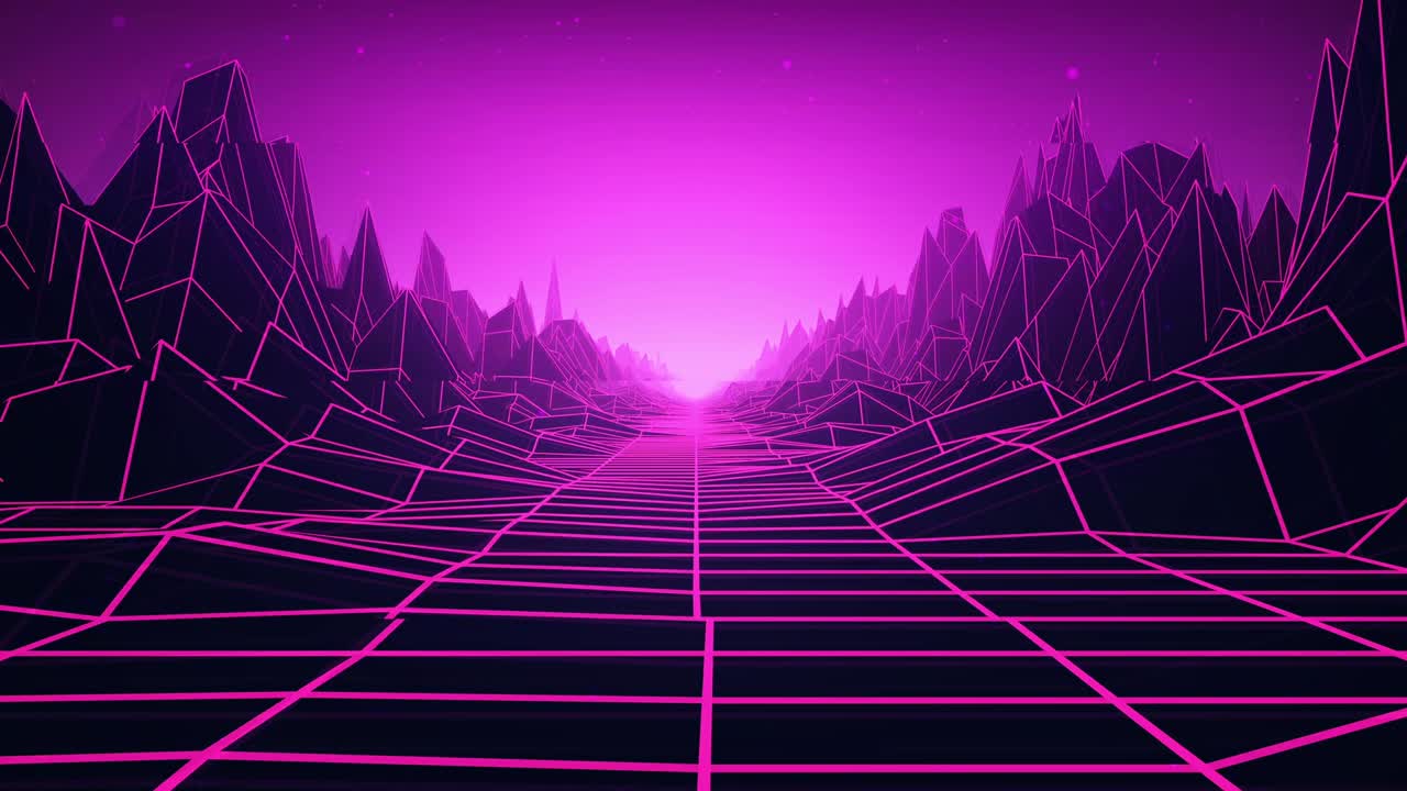 Retro grid landscape animation