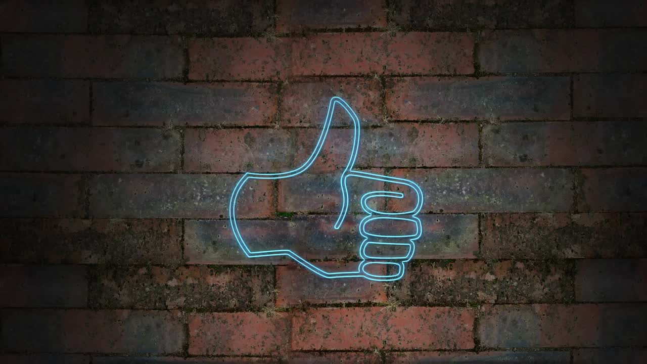 animación de neón como con ladrillos en el fondo