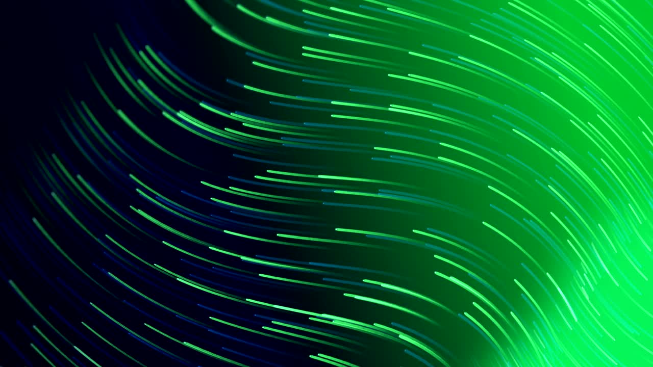 Animazione di scie luminose multiple su sfondo verde