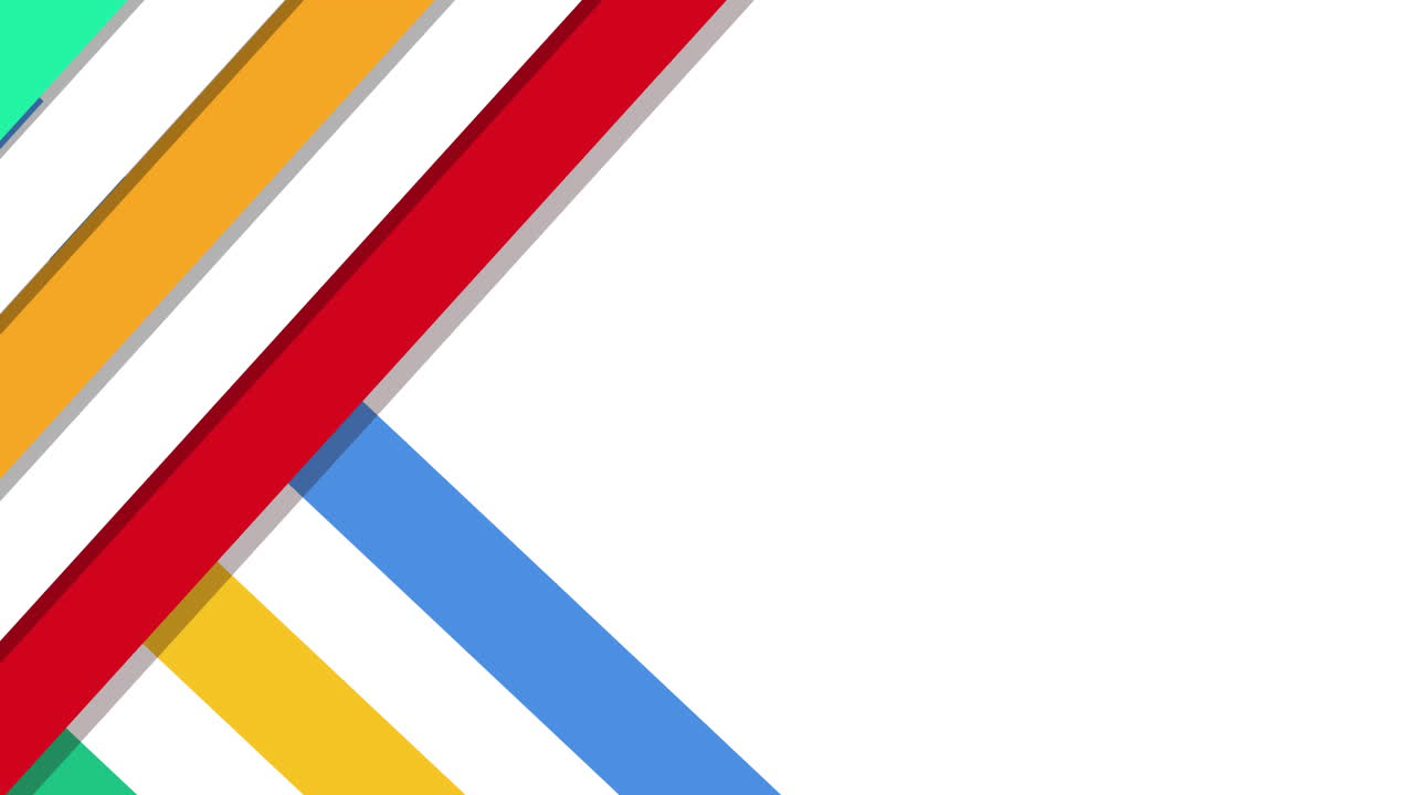 animación de formas coloridas sobre un fondo blanco