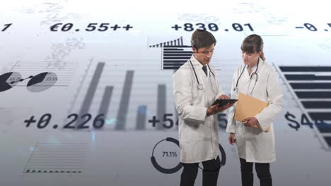 Animation-of-financial-data-processing-diverse-doctors