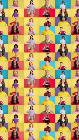 diverse group of people giving thumbs up on colorful backgrounds