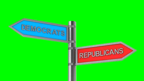 choice between republicans and democrats. isolated 3d render