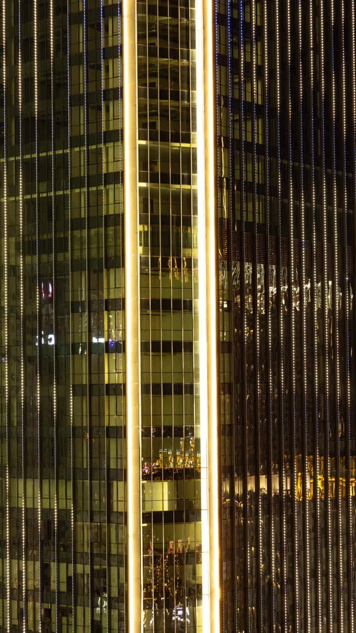 Timelapse of Chongqing street scene from a high vantage point in vertical
