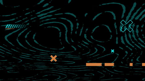 animación de formas en movimiento sobre fondo negro