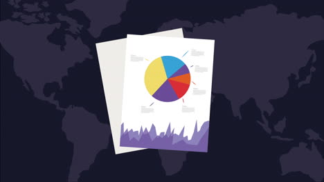 statistics infographic in document animation