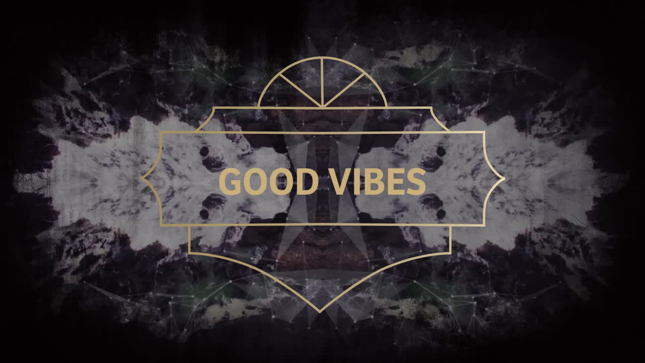 animación de texto de vibraciones en fondo negro