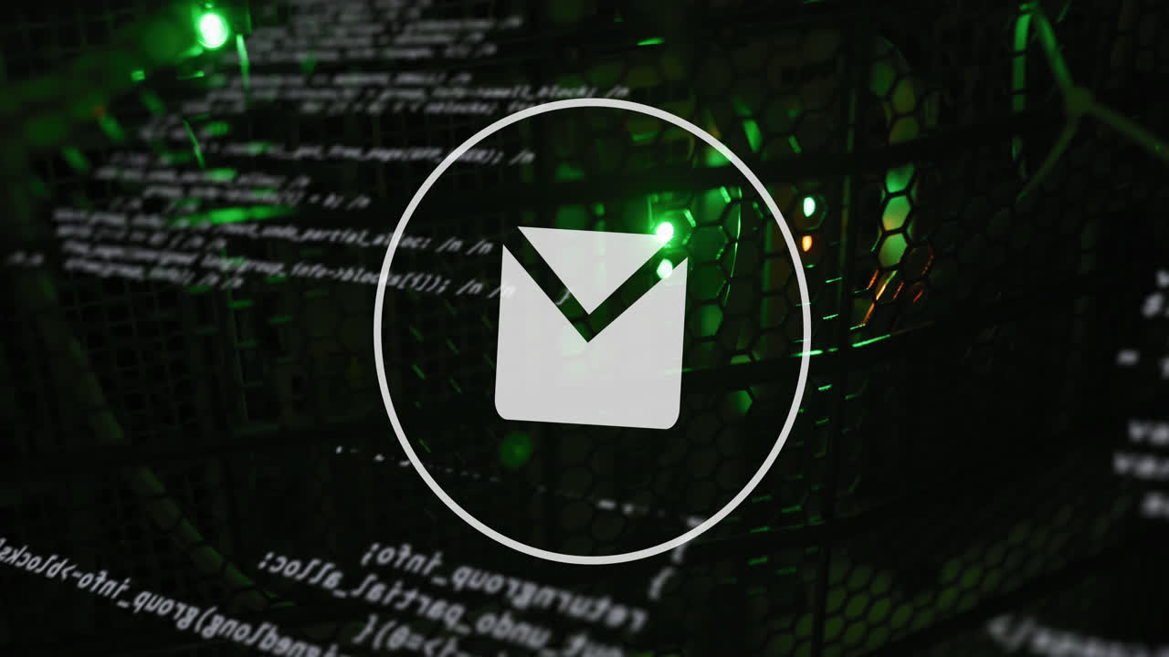 animación de iconos digitales y procesamiento de datos