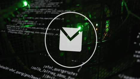Animation of digital icon and data processing