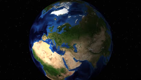 progressive close-up view of germany on earth