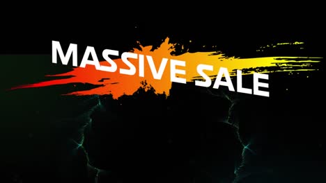 animation of massive sale text over shapes