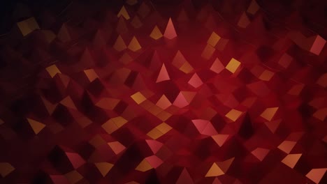 estilo creativo abstracto bajo fondo poli en 4k. ondas abstractas se mueven en superficie brillante en bucle. animación suave y sin costuras. simple geometría minimalista bg. colores rojo naranja