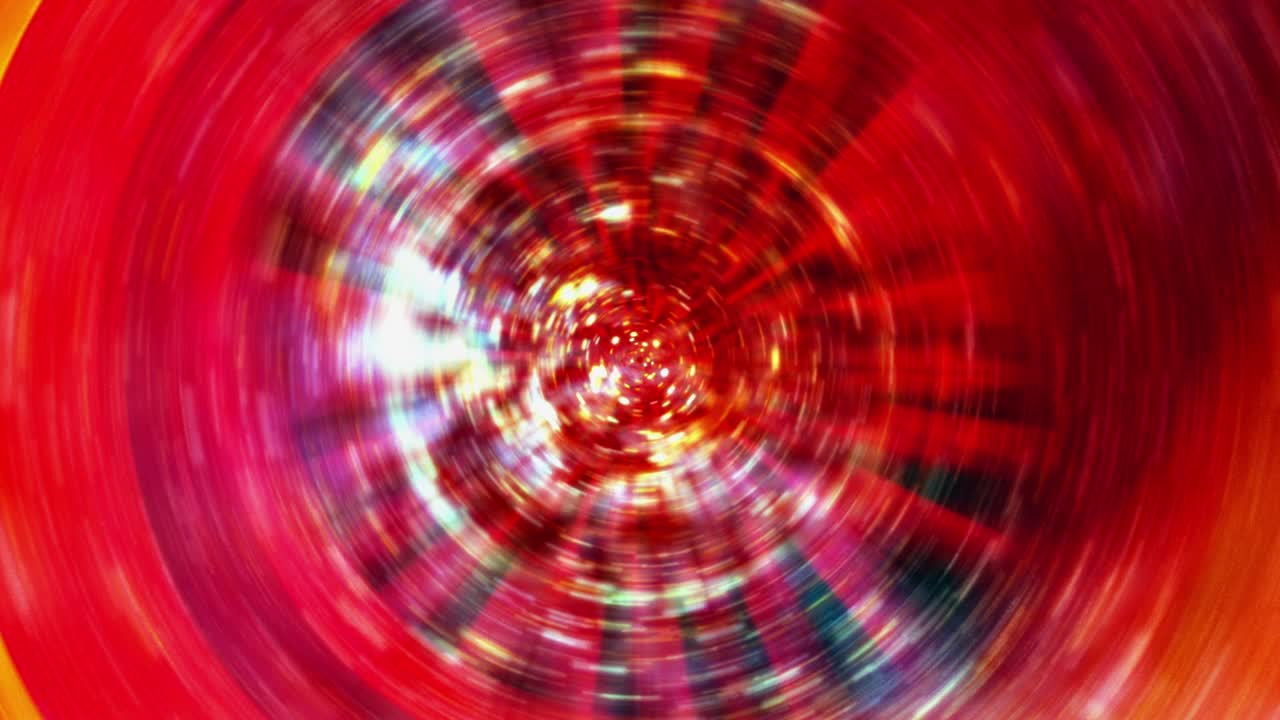 Background Futuristic Tunnel Multicolored Rotate. 4K 3D rendering seamless loop Geometric abstract helix tunnel. Futuristic hi-tech energy wave  vortex space motion spreading waves of magical energy.