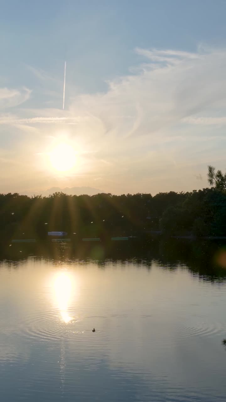 Sunset over a peaceful lake