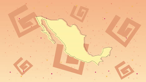 culture aztec graphics pattern and mexican map animation