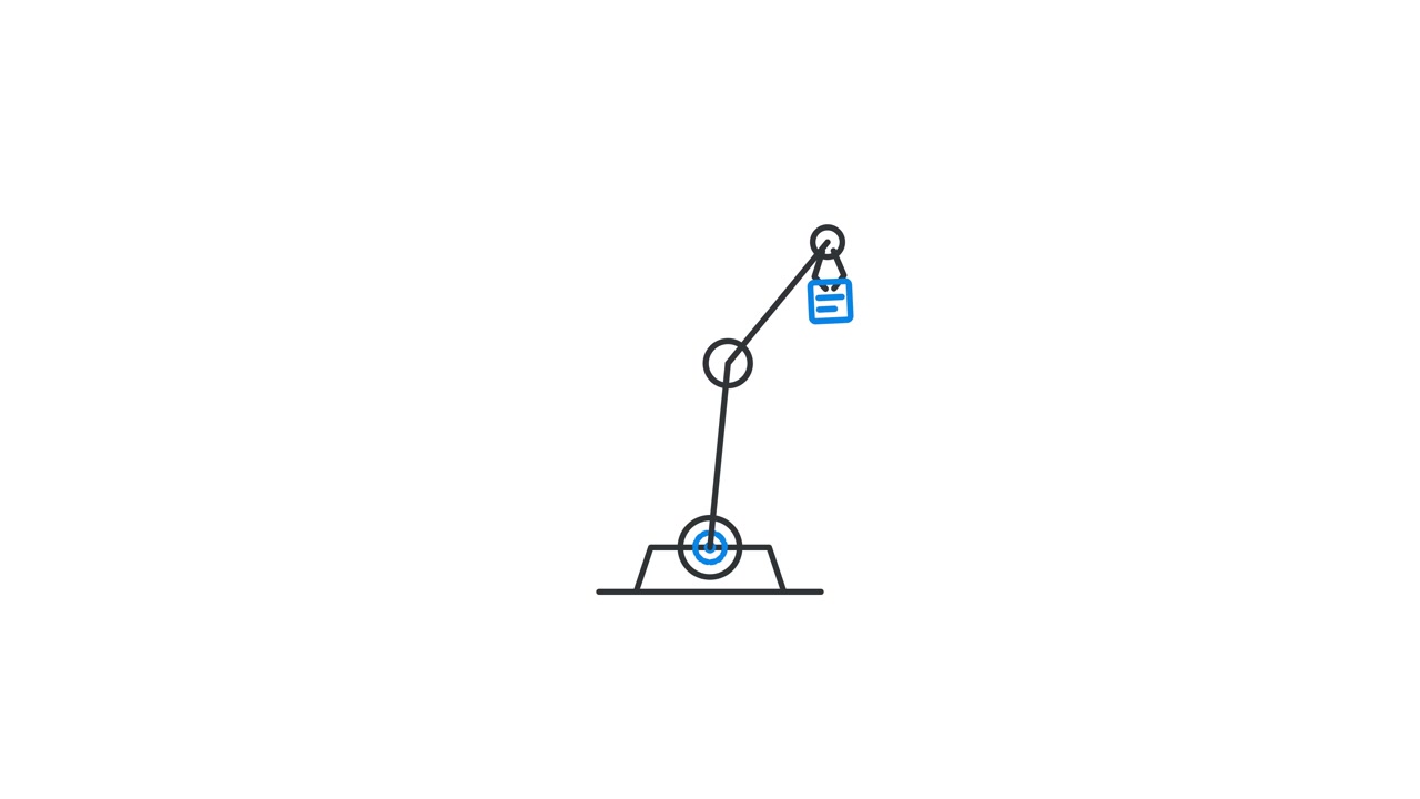 Animated Robotic Arm Picking Up a Document Icon