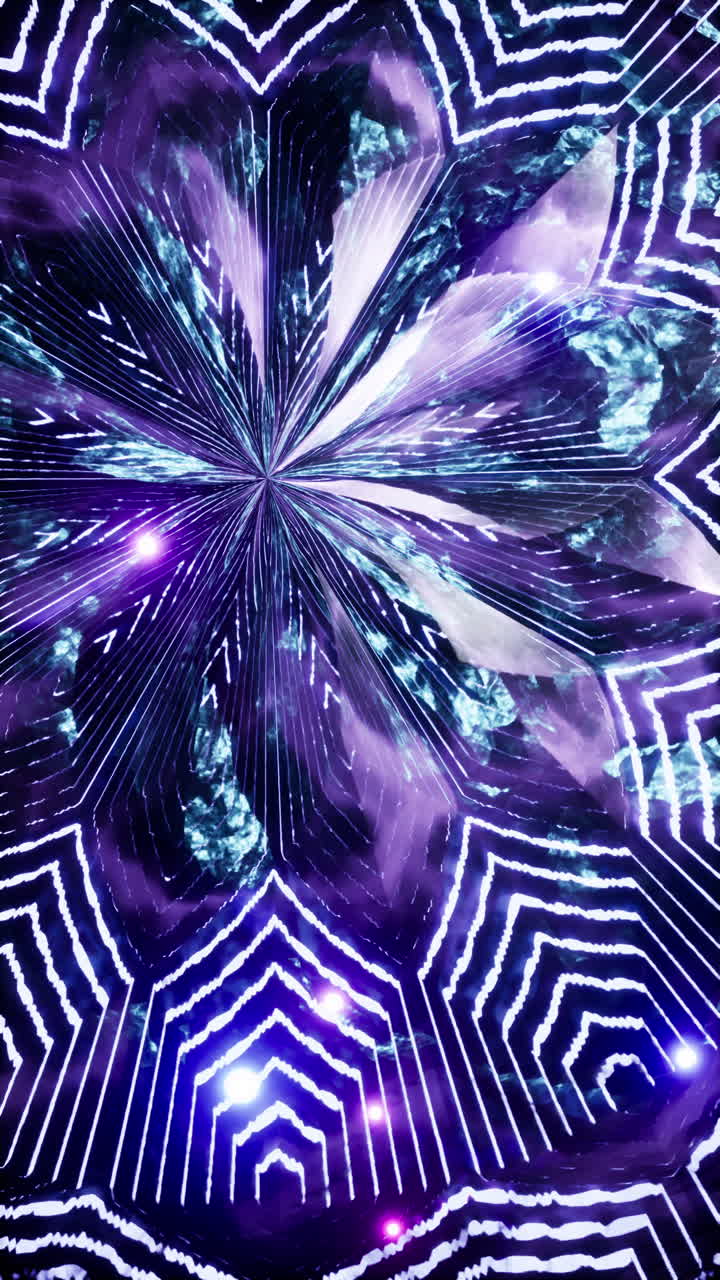 arte psicodélico abstracto con líneas brillantes y patrones geométricos