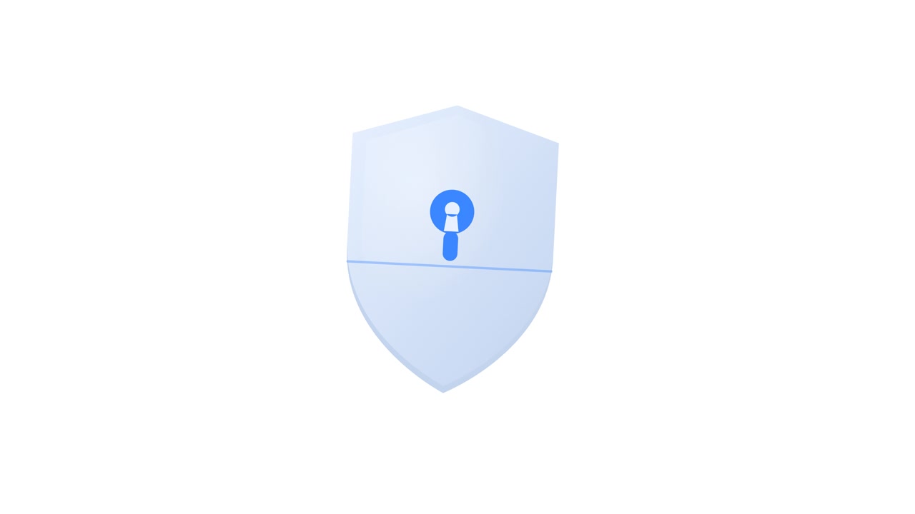 Animated Shield Icon with Scanning Line Effect
