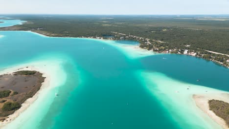 bacalar mexico 7 colours lagoon aerial footage