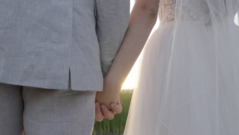 a couple holding hands while sunbeams between their hands