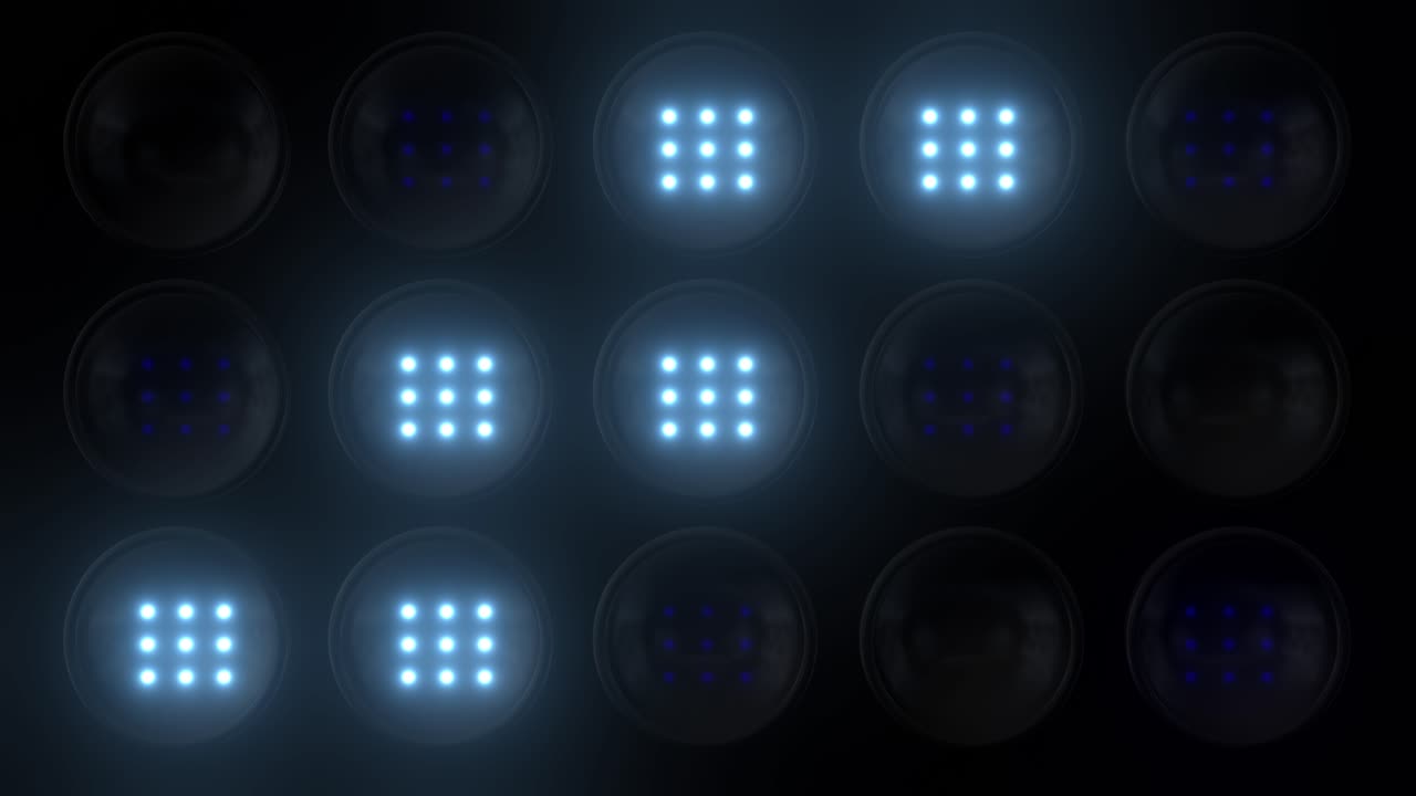 Stage Lighting Array with Blue LED Patterns