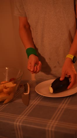 preparing vegetables