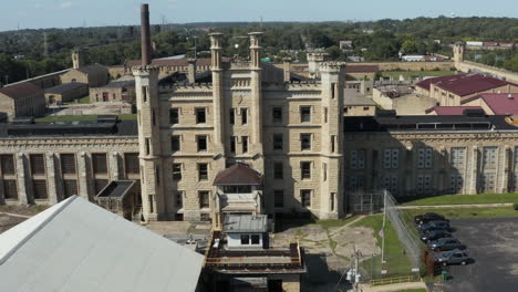 aerial view of the derelict and abandoned joliet prison or jail, a historic place