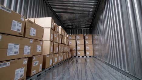 shipping container full of boxes