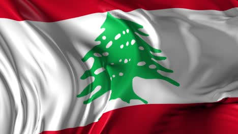 beautiful 3d animation of the lebanon flag in loop mode