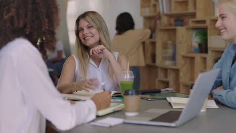 business women in meeting brainstorming sharing ideas multi ethnic colleagues working together enjoying creative planning in relaxed office workplace