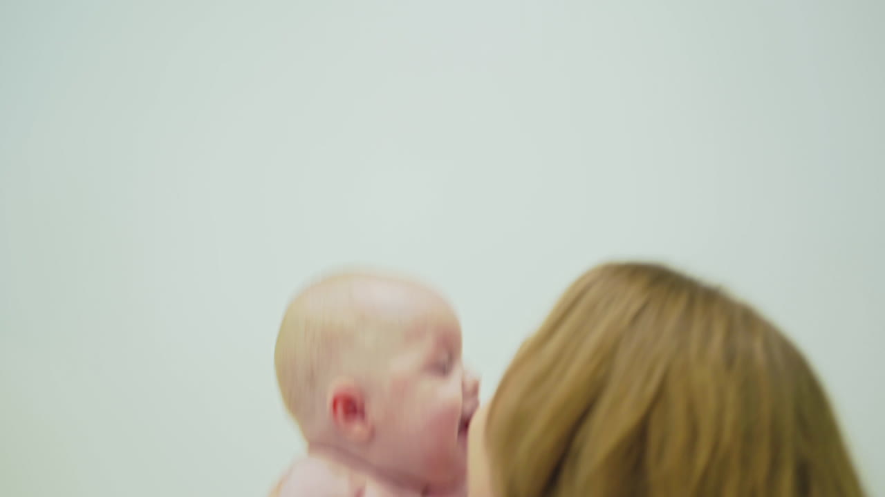 Pediatric doctor exams little baby. Baby in doctor office for medical checkup