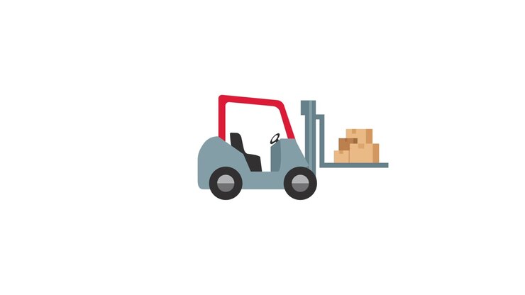 Animated Forklift Loading and Transporting Boxes