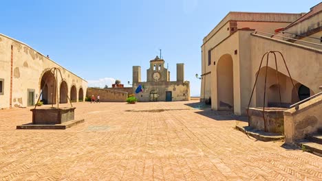 sunny day at a historic naples courtyard