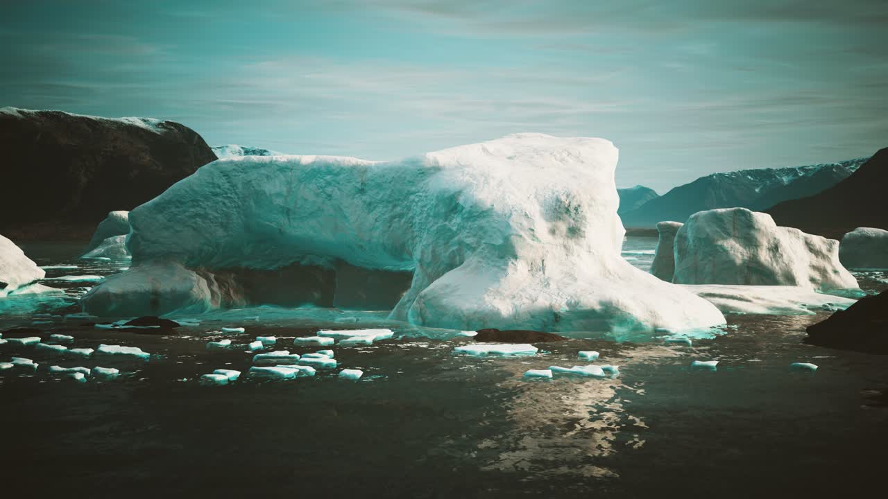 many melting icebergs in Antarctica