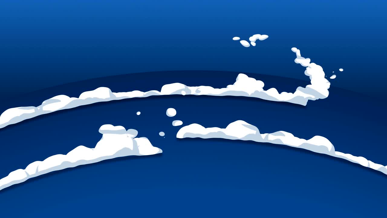 animación de humo de movimiento rápido. elemento de animación para el juego. nubes de vapor de dibujos animados. animación azul de bucle.