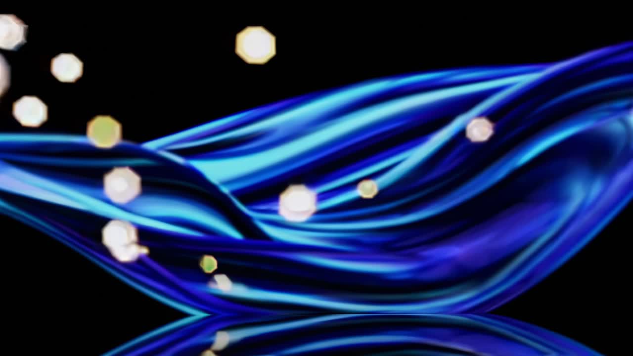 추상적인 파란 액체 리본