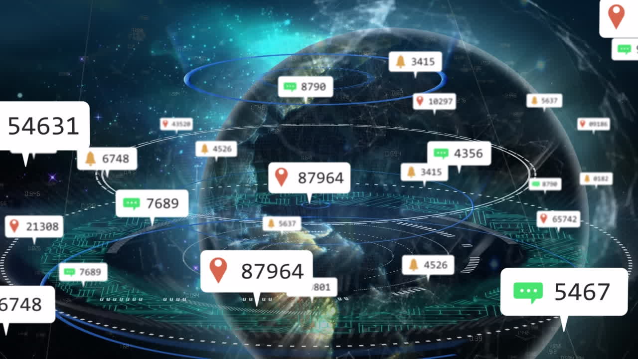 미디어 아이콘의 애니메이션 및 전 세계 및 모양에 대한 범위 스캔