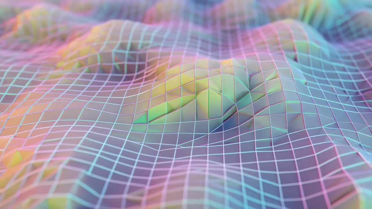 Abstract 3D Grid Landscape with Wavy Motion