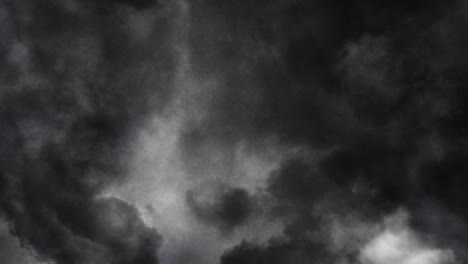 4k-point-of-view,-thunderstorms-that-occur-in-dark-clouds-at-dark-sky