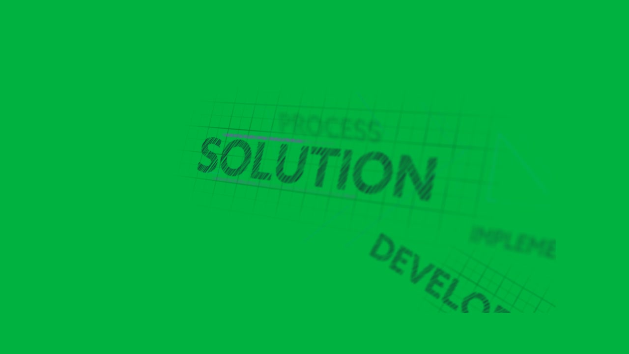 Animated Business Concept Words on Green Screen Background