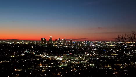 Los-Ángeles,-California-Impresionante-Panorama-Al-Atardecer