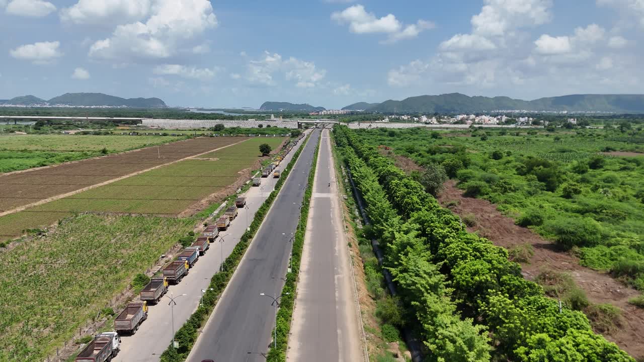 Aerial View of a Highway in Rural India