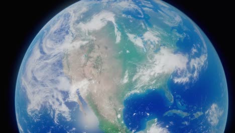 hermosa animación 3d del planeta tierra, centrándose en américa del norte y los estados unidos