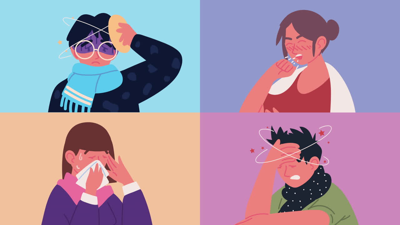 People Showing Symptoms of Illness