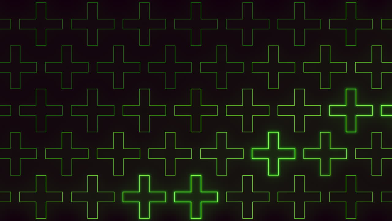 A modern and minimalist black and green grid pattern with a cross motif, featuring small interconnected squares. The design exudes a contemporary and sleek aesthetic