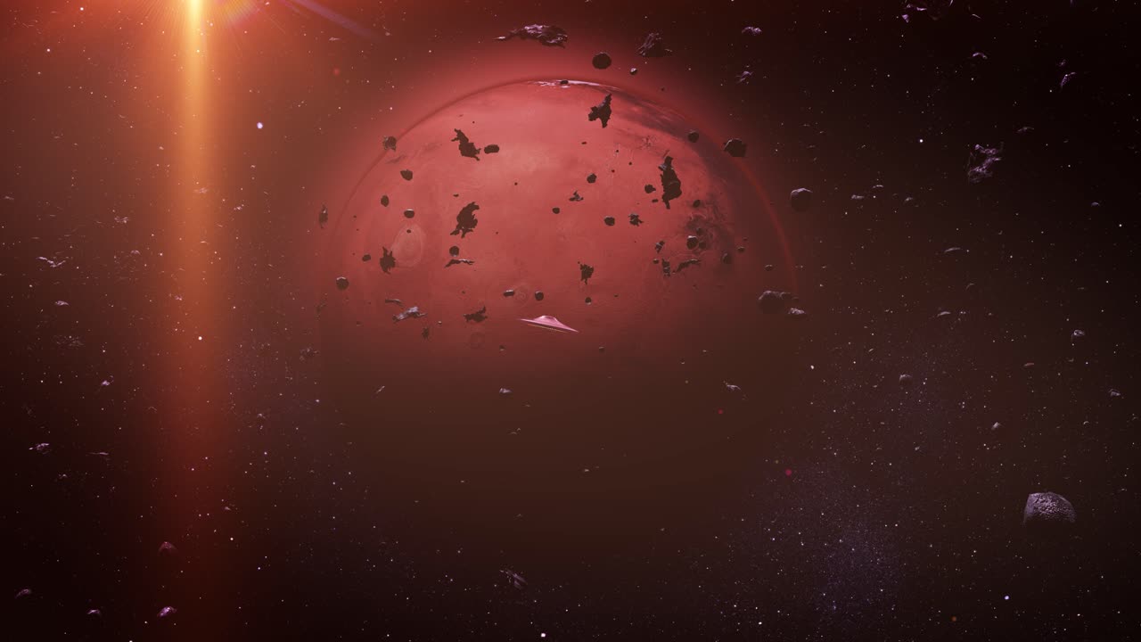 nave espacial alienígena cerca de marte